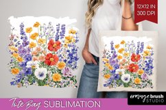 Wildflowers Tote Bag - Spring Flowers Tote Bag PNG Product Image 1