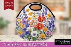 Wildflowers Lunch Bag - Spring Flowers Lunch Bug PNG Product Image 1