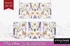 Wildflowers Mug Wrap - Spring Flowers Mug PNG Sublimation Product Image 1