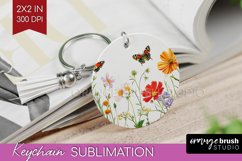 Wildflowers Keychain PNG - Spring Flowers Keychain Product Image 1