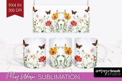 Wildflowers Mug Wrap - Spring Flowers Mug PNG Sublimation Product Image 1