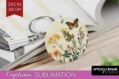 Wildflowers Keychain PNG - Spring Flowers Keychain Product Image 1