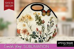 Wildflowers Lunch Bag - Spring Flowers Lunch Bug PNG Product Image 1