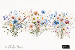 Watercolor Wildflowers Clipart Product Image 1