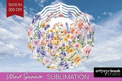 Wildflowers Wind Spinner Sublimation PNG - Spring Flowers Product Image 1