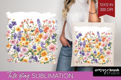 Wildflowers Tote Bag - Spring Flowers Tote Bag PNG Product Image 1