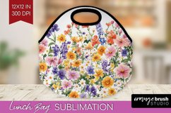 Wildflowers Lunch Bag - Spring Flowers Lunch Bug PNG Product Image 1