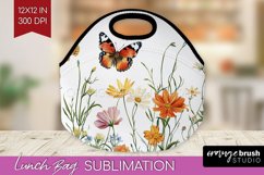 Wildflowers Lunch Bag - Spring Flowers Lunch Bug PNG Product Image 1
