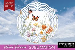 Wildflowers Wind Spinner Sublimation PNG - Spring Flowers Product Image 1