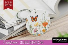 Wildflowers Keychain PNG - Spring Flowers Keychain Product Image 1