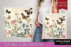 Wildflowers Tote Bag - Spring Flowers Tote Bag PNG Product Image 1