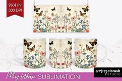 Wildflowers Mug Wrap - Spring Flowers Mug PNG Sublimation Product Image 1