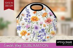 Wildflowers Lunch Bag - Spring Flowers Lunch Bug PNG Product Image 1