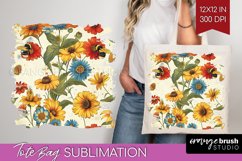 Wildflowers Tote Bag - Spring Flowers Tote Bag PNG Product Image 1