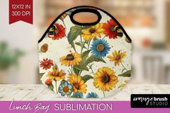 Wildflowers Lunch Bag - Spring Flowers Lunch Bug PNG Product Image 1