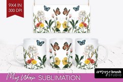 Wildflowers Mug Wrap - Spring Flowers Mug PNG Sublimation Product Image 1