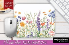 Wildflowers Mouse Pad Sublimation - Spring Flowers Mousepad Product Image 1