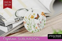 Wildflowers Keychain PNG - Spring Flowers Keychain Product Image 1