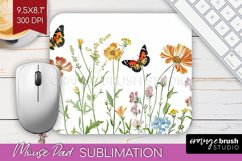Wildflowers Mouse Pad Sublimation - Spring Flowers Mousepad Product Image 1