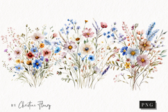 Watercolor Wildflowers Clipart Product Image 1