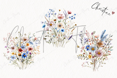 Watercolor Wildflowers Clipart Product Image 3