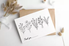 Flower Svg, Floral Bouquet Svg, Flower Line Art. Product Image 4