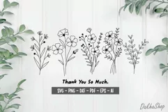 Flower Svg, Floral Bouquet Svg, Flower Line Art. Product Image 8