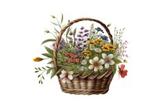 watercolor clipart,digital download,digital clipart,digital crafting,flower bouquet,scrapbook images,wildflowers in vase,watercolor clipart,wall art,vase of flowers,wildflower vase,flower clipart,flower images,wildflower pictures,Basket of Wildflowers   
