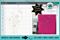 Single Line Design, Foil Quill, Flowers Butterfly, Mason Jar Product Image 3