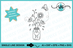 Single Line Design, Foil Quill, Flowers Butterfly, Mason Jar Product Image 5