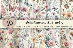 wildflowers butterfly pattern, butterfly wildflowers pattern, watercolor wildflowers pattern, butterfly floral pattern, wildflower butterfly paper, watercolor floral pattern, butterfly digital paper, wildflower seamless pattern, watercolor butterfly patte