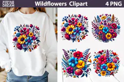 Wildflowers Clipart | Wildflowers Sublimation Product Image 1