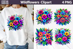 Tropical Flowers Clipart | Tropical Flowers Sublimation Product Image 1