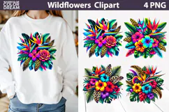 Tropical Flowers Clipart | Tropical Flowers Sublimation Product Image 1