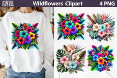 Tropical Flowers Clipart | Tropical Flowers Sublimation Product Image 1