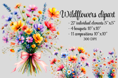 Wildflowers Clipart Bundle | Watercolor Floral Elements Product Image 1