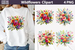 Wildflowers Clipart | Wildflowers Sublimation Product Image 1