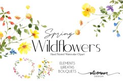 Wildflowers Clipart Watercolor Floral Clip Art Spring Summer Product Image 1