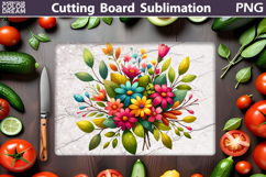 Wildflowers Cutting Board | Floral Kitchen Sublimation Product Image 1