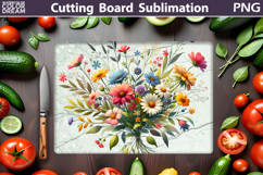 Wildflowers Cutting Board | Floral Kitchen Sublimation Product Image 1