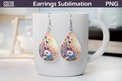 Wildflowers Teardrop Earrings | Daisy Cornflower Earrings Product Image 1