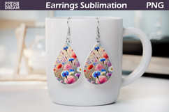 Wildflowers Teardrop Earrings | Daisy Cornflower Earrings Product Image 1