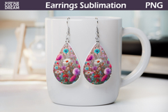 Wildflowers Teardrop Earrings | Daisy Cornflower Earrings Product Image 1