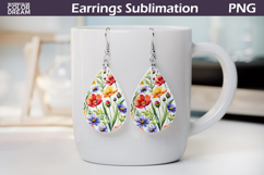 Wildflowers Teardrop Earrings | Watercolor Floral Earrings Product Image 1