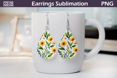 Wildflowers Teardrop Earrings | Watercolor Floral Earrings Product Image 1