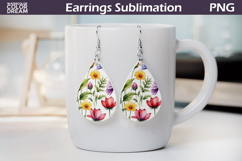 Wildflowers Teardrop Earrings | Watercolor Floral Earrings Product Image 1