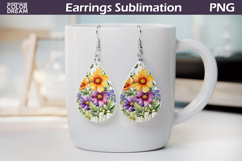 Wildflowers Teardrop Earrings | Watercolor Floral Earrings Product Image 1