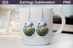Wildflowers Teardrop Earrings | Poppy Floral Earrings Product Image 1
