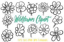 Wildflowers Flower Illustration Spring Floral Cartoon Clipart Collection Download by Squeeb Creative
