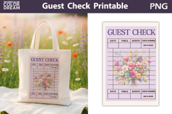Wildflowers Guest Check | Junk Journal Printable Product Image 1